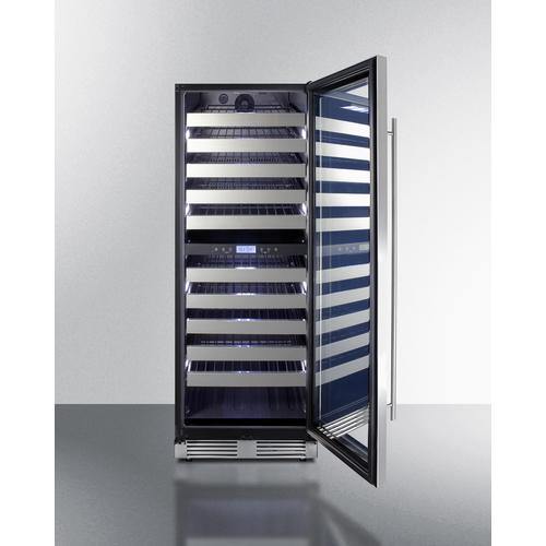 Summit | 24  Wide Dual Zone Wine Cellar For Built-In or Freestanding Use with Glass Door with Stainless Steel Trim, Digital Thermostat, Full-Extension Shelving and Factory-Installed Lock | SWCP2116 Online now