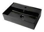 ALFI Brand - Black Matte 24  Modern Rectangular Above Mount Ceramic Sink with Faucet Hole | ABC901-BM Online