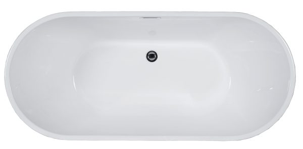 ALFI Brand - 59 inch White Oval Acrylic Free Standing Soaking Bathtub | AB8838 For Discount