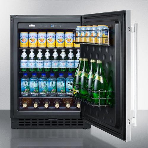 Summit | 24 Inch Outdoor Undercounter Refrigerator with Adjustable Glass Shelves, Digital Thermostat, Door Lock, Internal Fan, LED Lighting, 4.6 cu. ft. Capacity, Commercially Approved  | SPR627OSCSS Sale