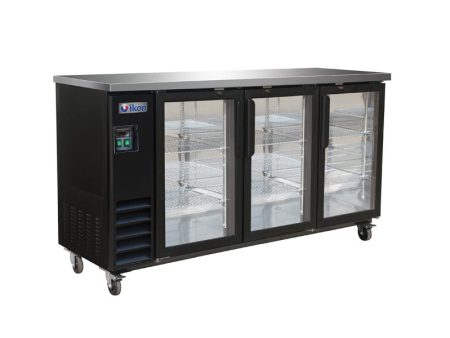 IKON  - Commercial - 73  Three Section Back Bar Cooler with Glass Door, 17.26 cu. ft. - IBB73-3G-24 Online Sale