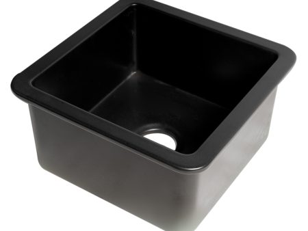 ALFI Brand - Black Matte Square 18  x 18  Undermount   Drop In Fireclay Prep Sink | ABF1818S-BM For Cheap