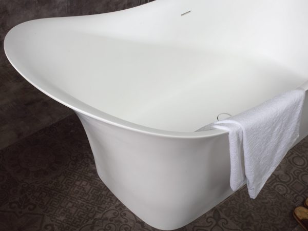 ALFI Brand - 74  White Solid Surface Smooth Resin Soaking Slipper Bathtub | AB9915 Hot on Sale