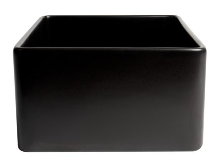 ALFI Brand - Black Matte Smooth Apron 24  x 18  Single Bowl Fireclay Farm Sink | ABF2418-BM Hot on Sale