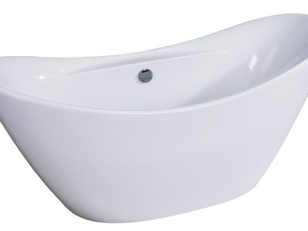 ALFI Brand - 68 inch White Oval Acrylic Free Standing Soaking Bathtub | AB8803 Fashion