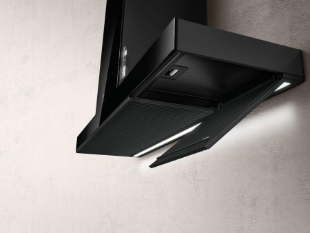 Elica - HAIKU - Iconic - 35 3 8  W x 12.5  - 15  D x 3 1 8  H, Ultra Transparent Black Glass - Wall Mount Hoods | EHK636BL Supply