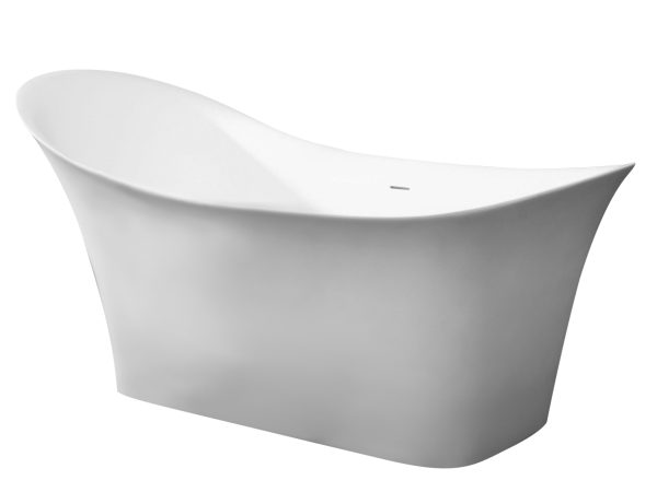 ALFI Brand - 74  White Solid Surface Smooth Resin Soaking Slipper Bathtub | AB9915 Hot on Sale