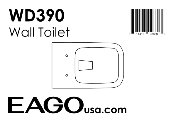 EAGO - White Modern Ceramic Wall Mounted Toilet Bowl | WD390 Hot on Sale