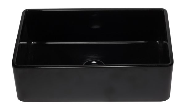 ALFI Brand - 33 inch Black Reversible Single Fireclay Farmhouse Kitchen Sink | AB3320SB-BG For Sale