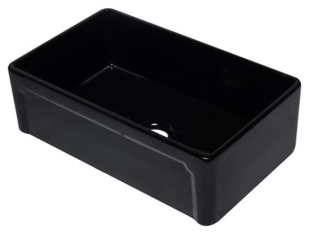 ALFI Brand - 33 inch Black Reversible Single Fireclay Farmhouse Kitchen Sink | AB3320SB-BG For Sale