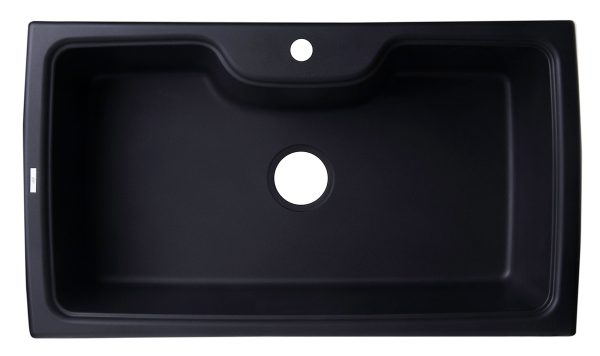 ALFI Brand - Black 35  Drop-In Single Bowl Granite Composite Kitchen Sink | AB3520DI-BLA Fashion