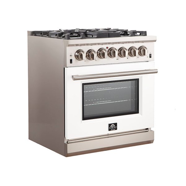 FORNO - Capriasca Titanium 30  36  48  Professional Freestanding Gas Dual Fuel Range | 5-8 Italian Sealed Burner | White, Blue, Red, Black Door Color | FFSGS6260 & FFSGS6187 Online Sale