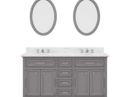 Water Creation | 60 Inch Cashmere Grey Double Sink Bathroom Vanity With Matching Framed Mirrors From The Derby Collection | DE60CW01CG-O21000000 Cheap