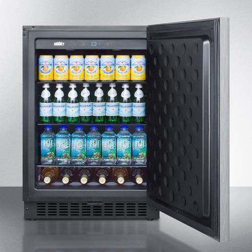 Summit | 24 Inch Outdoor Undercounter Refrigerator with Adjustable Glass Shelves, Digital Thermostat, Door Lock, Internal Fan, LED Lighting, 4.6 cu. ft. Capacity, Commercially Approved and ENERGY STAR | SPR627OSCSSHH Cheap