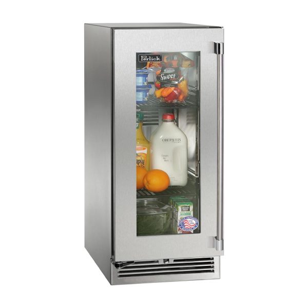 Perlick - 15  Signature Series Outdoor Refrigerator with stainless steel glass door, with lock - HP15RO Hot on Sale