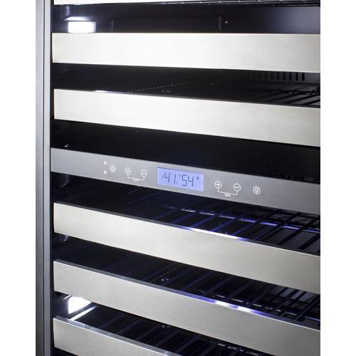 Summit | 24  Wide Dual Zone Wine Cellar For Built-In or Freestanding Use with Glass Door with Stainless Steel Trim, Digital Thermostat, Full-Extension Shelving and Factory-Installed Lock | SWCP2116 Online now