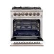 FORNO - Capriasca Titanium 30  36  48  Professional Freestanding Gas Dual Fuel Range | 5-8 Italian Sealed Burner | White, Blue, Red, Black Door Color | FFSGS6260 & FFSGS6187 Online Sale