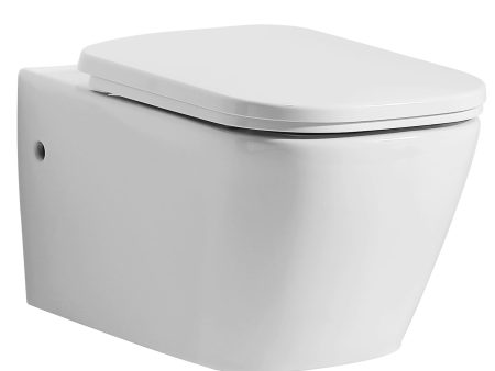 EAGO - White Modern Ceramic Wall Mounted Toilet Bowl | WD390 Hot on Sale