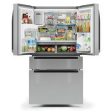 Midea - 22 CF Stainless Steel Counter-Depth 4-Door French Door Dispenser Wi-Fi - MRQ22D7AST Online