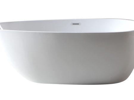 ALFI Brand - 59 inch White Oval Acrylic Free Standing Soaking Bathtub | AB8861 Fashion