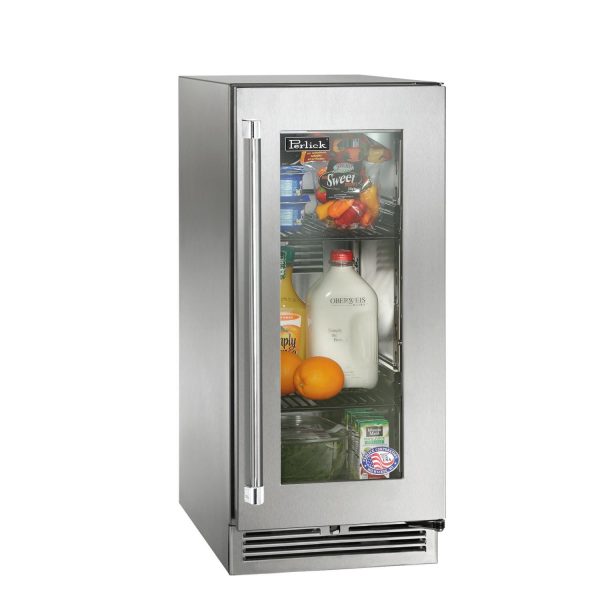 Perlick - 15  Signature Series Outdoor Refrigerator with stainless steel glass door, with lock - HP15RO Hot on Sale