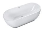 ALFI Brand - 59 inch White Oval Acrylic Free Standing Soaking Bathtub | AB8838 For Discount