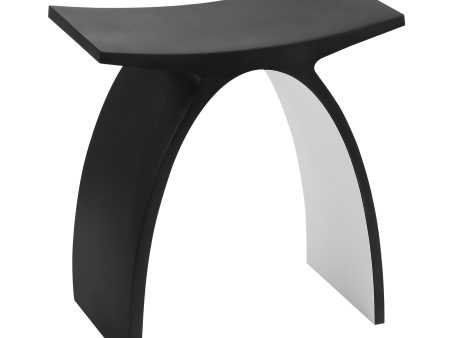 ALFI Brand - Black Matte Arched Solid Surface Resin Bathroom   Shower Stool | ABST77BM Hot on Sale