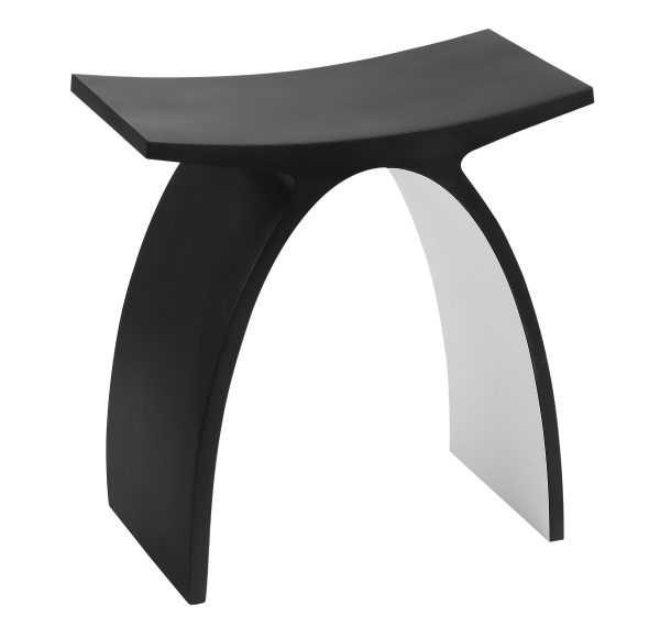 ALFI Brand - Black Matte Arched Solid Surface Resin Bathroom   Shower Stool | ABST77BM Hot on Sale