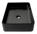 ALFI Brand - Black Matte 24  Modern Rectangular Above Mount Ceramic Sink | ABC902-BM Discount