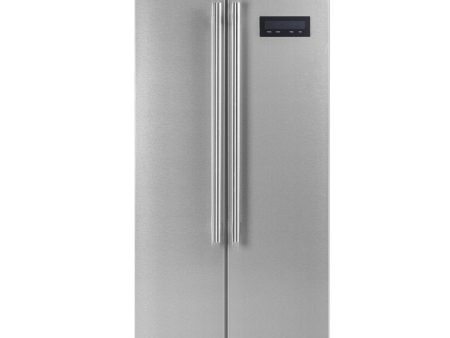 FORNO - Salerno 33  Side by Side Counter Depth Refrigerator 15.6cu. Ft. SS color, with  Professional handle For Sale