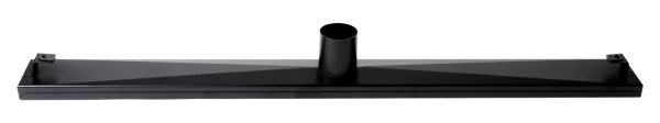 ALFI Brand - 32  Black Matte Stainless Steel Linear Shower Drain with Groove Holes | ABLD32C-BM Online