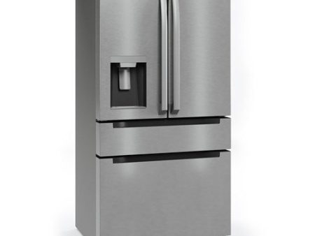 Midea - 22 CF Stainless Steel Counter-Depth 4-Door French Door Dispenser Wi-Fi - MRQ22D7AST Online