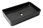 ALFI Brand - Black Matte 24  Modern Rectangular Above Mount Ceramic Sink | ABC902-BM Discount