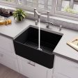 ALFI Brand - Black Matte Smooth Apron 24  x 18  Single Bowl Fireclay Farm Sink | ABF2418-BM Hot on Sale