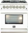 FORNO - Capriasca Titanium 30  36  48  Professional Freestanding Gas Dual Fuel Range | 5-8 Italian Sealed Burner | White, Blue, Red, Black Door Color | FFSGS6260 & FFSGS6187 Online Sale