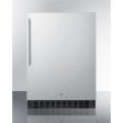 Summit | 24 Inch Outdoor Undercounter Refrigerator with Adjustable Glass Shelves, Digital Thermostat, Door Lock, Internal Fan, LED Lighting, 4.6 cu. ft. Capacity, Commercially Approved and ENERGY STAR®: Stainless Steel, Thin Handle | SPR627OSSSHV Fashion