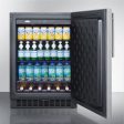 Summit | 24 Inch Outdoor Undercounter Refrigerator with Adjustable Glass Shelves, Digital Thermostat, Door Lock, Internal Fan, LED Lighting, 4.6 cu. ft. Capacity, Commercially Approved and ENERGY STAR®: Stainless Steel, Thin Handle | SPR627OSSSHV Fashion