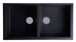 ALFI Brand - Black 34  Undermount Double Bowl Granite Composite Kitchen Sink | AB3420UM-BLA Online Hot Sale