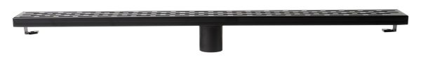 ALFI Brand - 32  Black Matte Stainless Steel Linear Shower Drain with Groove Holes | ABLD32C-BM Online