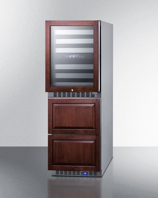 Summit® 24  Wide Combination Dual-Zone Wine Cellar and 2-Drawer All-Refrigerator (Panels Not Included) | SWCDAR24PNR Online Hot Sale