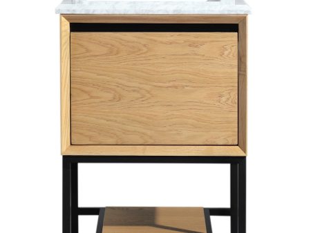 Laviva - Alto 24  California White Oak Bathroom Vanity with White Carrara Marble Countertop | 313SMR-24CO-WC Online now